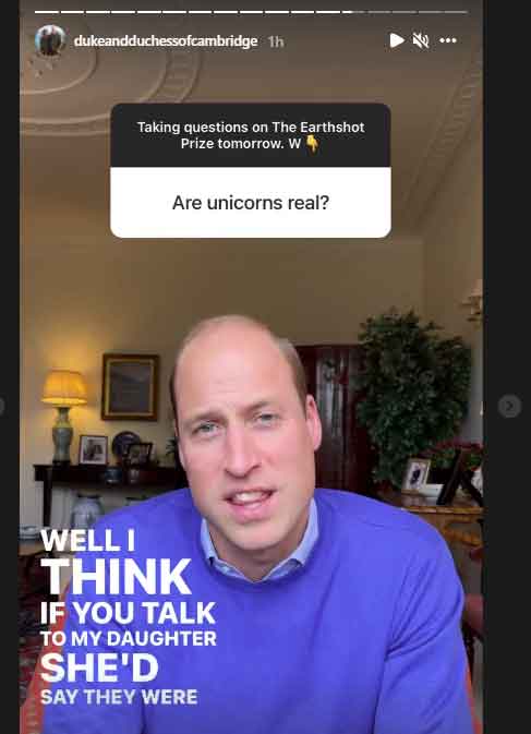Prince William says his daughter Charlotte believes unicorns are real