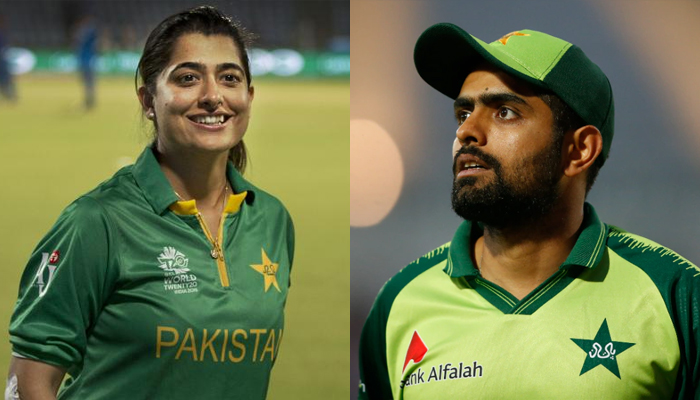 (L to R) Sana Mir and Babar Azam. — AFP/Reuters/File