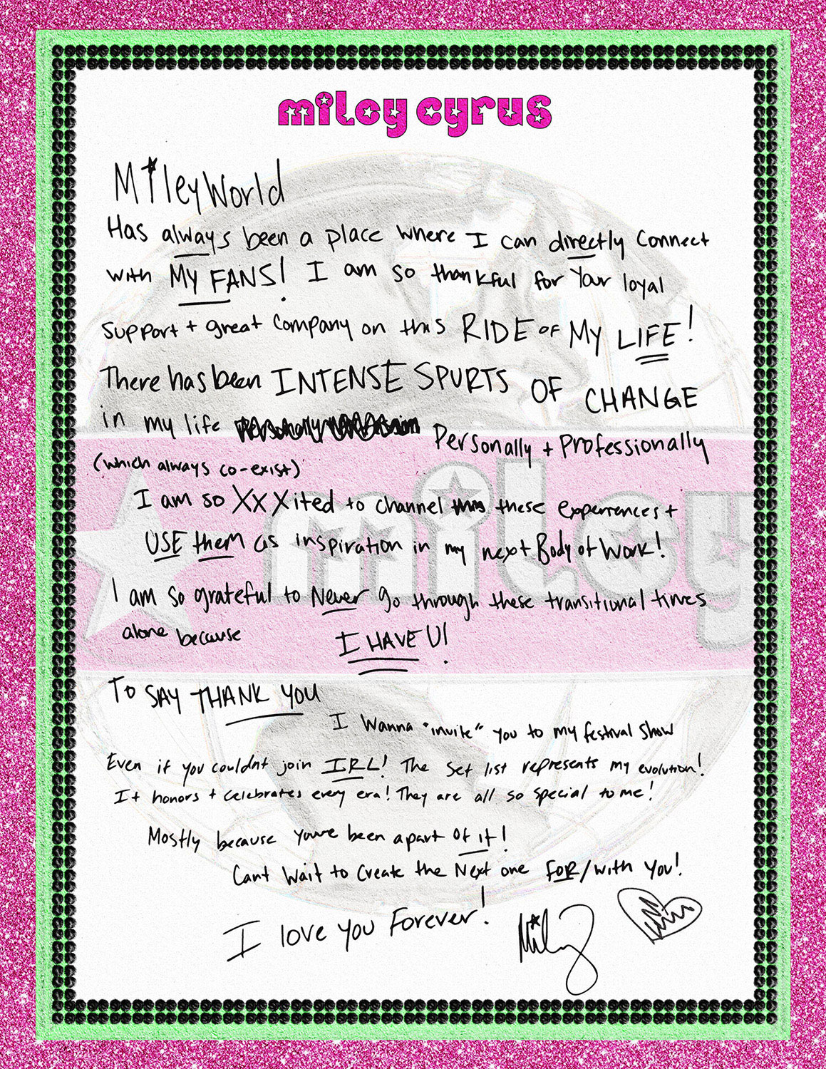 Miley Cyrus pens note highlighting ‘intense spurts of change’