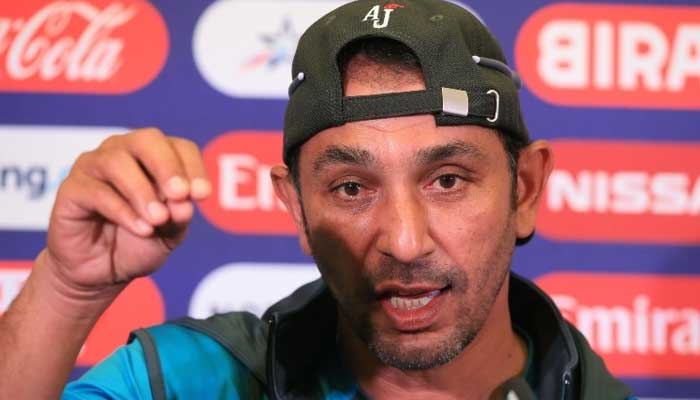 Former Pakistan cricketer Azhar Mahmood speaks during a press conference. — AFP