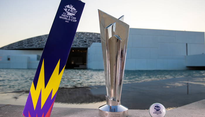 The trophy for the T20 World Cup 2021. — Twitter/ICC
