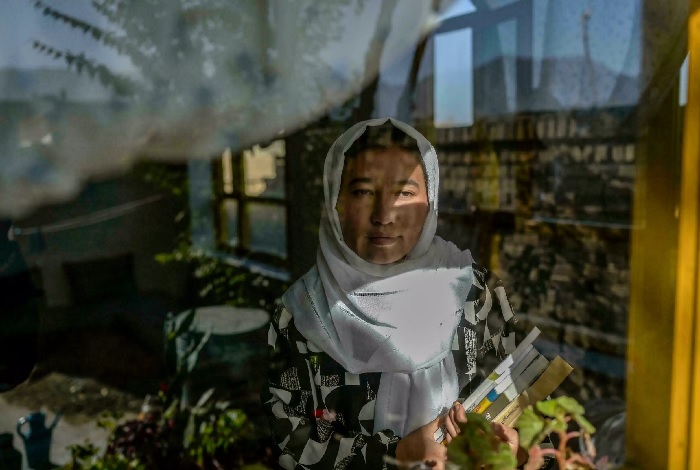 Student Amena says she is sad and angry at not being allowed to go to school. Photo: AFP