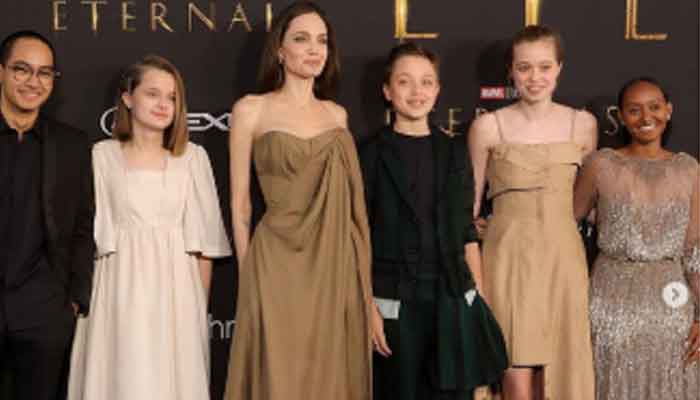 Angelina Jolie turns heads in strapless gown as she hits red carpet premiere for Eternals