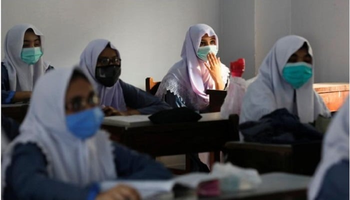 A file photo of students during class at a government school in Pakistan. Photo: Reuters