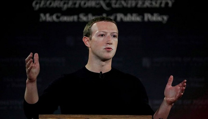 In this file photo, Facebook Chairman and CEO Mark Zuckerberg addresses the audience on the challenges of protecting free speech while combating hate speech online, fighting misinformation, and political data privacy and security, at a forum hosted by Georgetown Universitys Institute of Politics and Public Service (GU Politics) and the McCourt School of Public Policy in Washington, U.S., October 17, 2019. Photo: Reuters