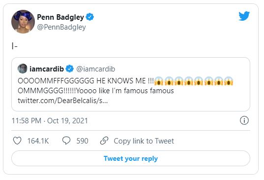 Cardi B fangirls over YOU star Penn Badgley: HE KNOWS ME!!!