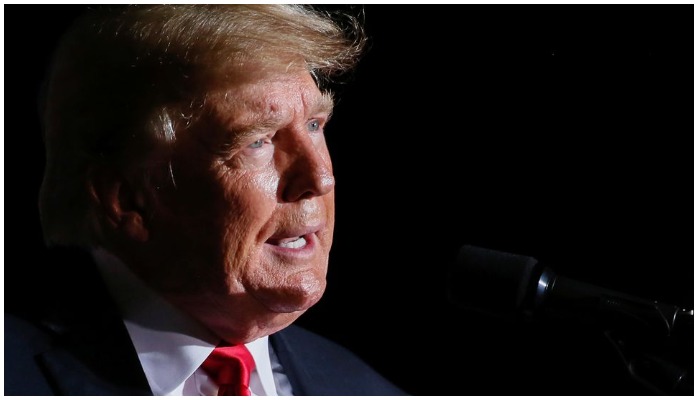 Former U.S. President Donald Trump speaks during a rally at the Iowa States Fairgrounds in Des Moines, Iowa, U.S., October 9, 2021. REUTERS