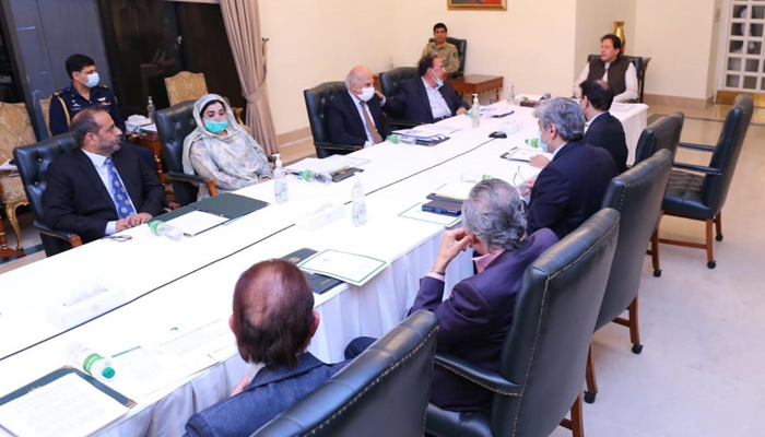 Prime Minister Imran Khan chairs a meeting on blocking pornographic websites in the country in Islamabad on October 21, 2021. — PID
