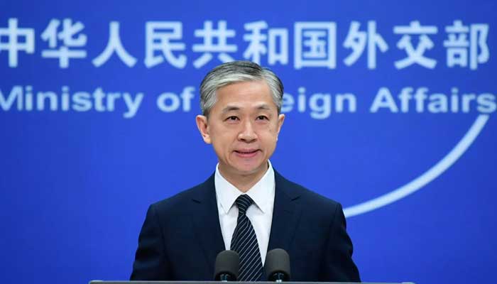 Chinese foreign ministry spokesman Wang Wenbin briefs the media. Photo: AFP