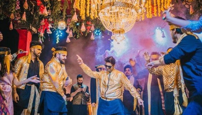 Watch: Usman Mukhtar channels his inner disco dancer on Mehndi night