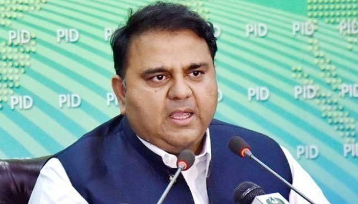 Federal Minister for Information and Broadcasting, Fawad Chaudhry, speaking during a press conference. Photo: Press Information Department.