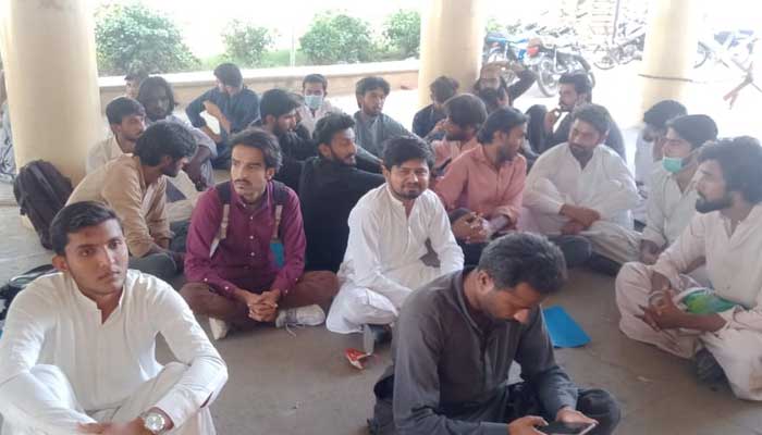 Students at the Sindh University in Jamshoro are on a hunger strike, protesting a recent fee hike. Photo courtesy: Author
