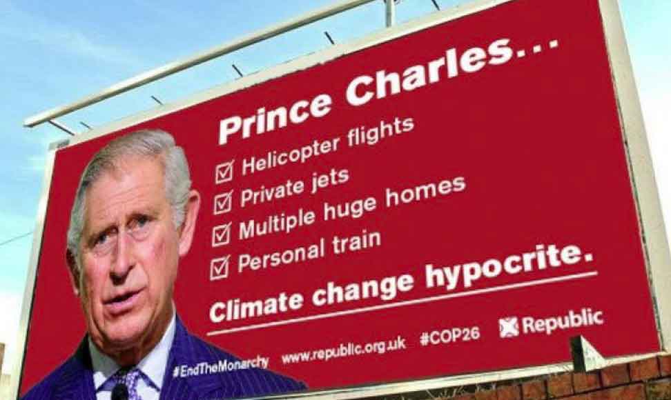 Billboards against Prince William will be placed ahead of COP26 in Glasgow
