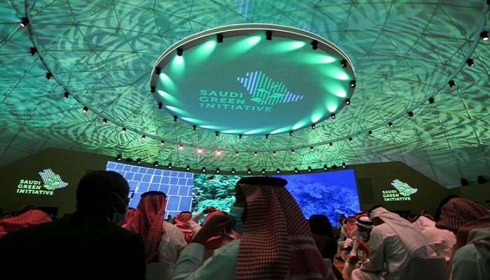 Participants attend the Saudi Green Initiative Forum to discuss efforts by the worlds top oil exporter to tackle climate change, in Riyadh, Saudi Arabia, October 23, 2021. Photo: Reuters