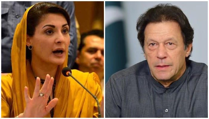 PML-N Vice-President Maryam Nawaz (L) and Prime Minister Imran Khan (R). — AFP/ Twitter