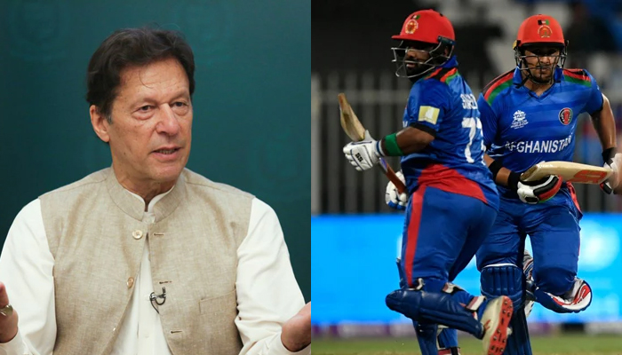 Pakistans Prime Minister Imran Khan gestures during an interview with Reuters in Islamabad, Pakistan, June 4, 2021 (left) andAfghanistan´s Mohammad Shahzad (left) and teammate Hazratullah Zazai run between the wickets during the ICC Twenty20 World Cup cricket match between Afghanistan and Scotland at the Sharjah Cricket Stadium in Sharjah on October 25, 2021. — Reuters/AFP