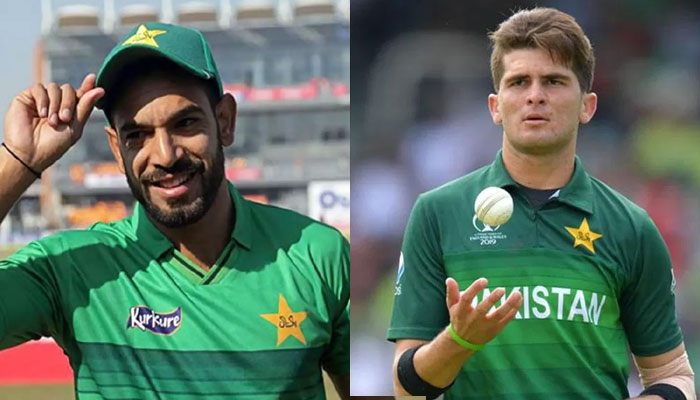 Pakistani bowlers Haris Rauf and Shaheen Shah Afridi. Photo: file