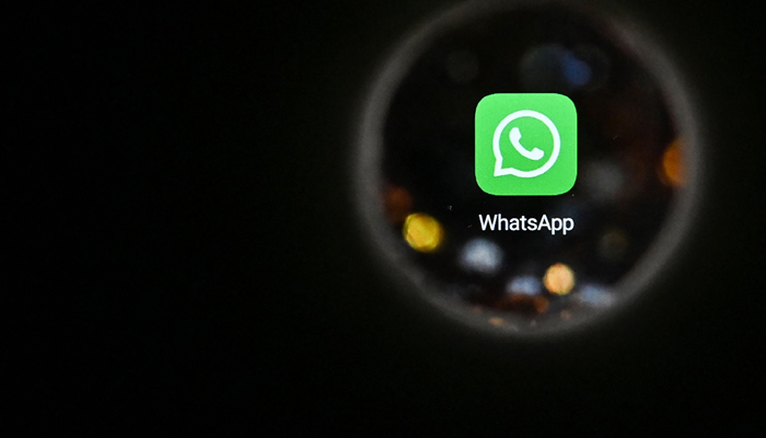 This picture taken in Moscow on October 5, 2021 shows the US instant messaging software Whatsapp logo on a smartphone screen. — AFP/File