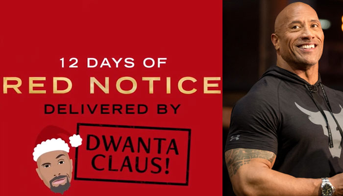 Dwayne Johnson becomes Dwanta Claus for the ‘12 Days of Red Notice’ giveaway event