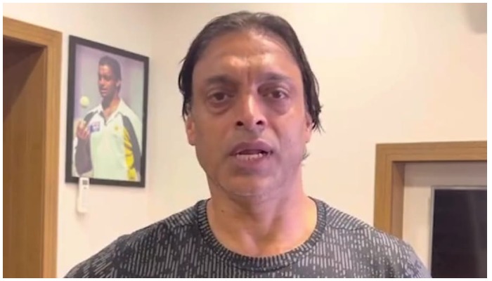 Former Pakistan fast bowler Shoaib Akhtar. Screengrab from video message.