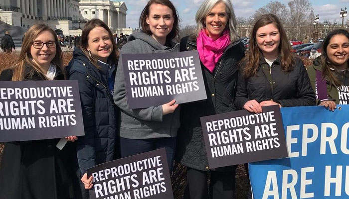 A group of women stag a demonstration for their reproductive rights. Photo: File