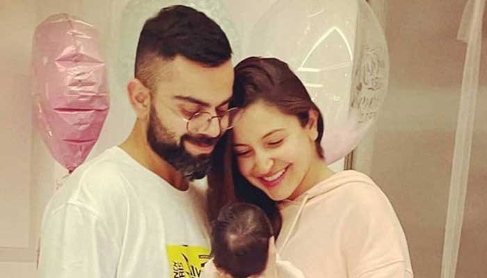 Indian skipper Virat Kohli with wife Anushka Sharma and daughter Vamika. Photo: Anushka Sharma Instagram
