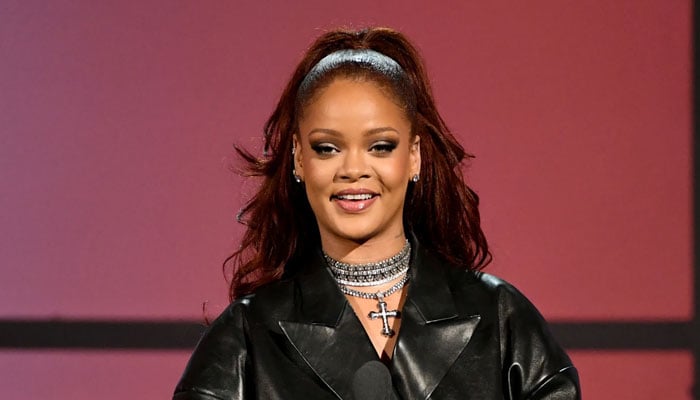 Rihanna goes all black and white for Halloween bash