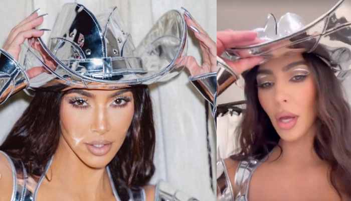 Kim Kardashian nails Halloween cosplay in metallic cowgirl costume