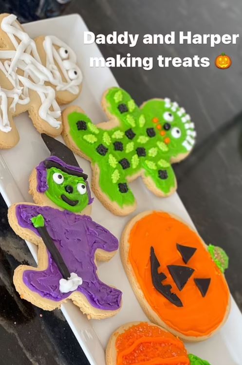 David Beckham, daughter Harper bake spooky treats on Halloween