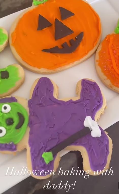 David Beckham, daughter Harper bake spooky treats on Halloween