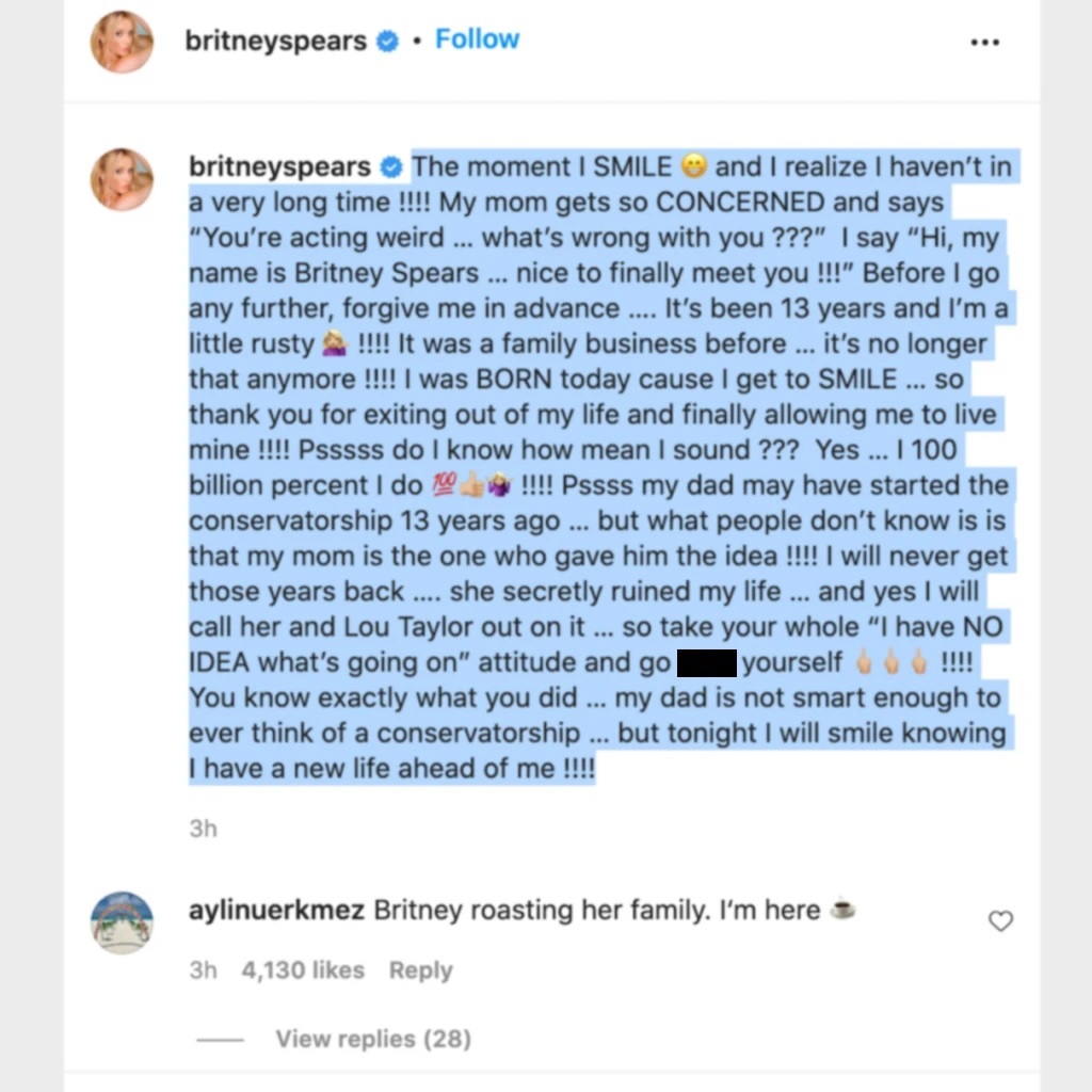 Britney Spears slams mom Lynne for giving dad Jamie the ‘idea’ conservatorships