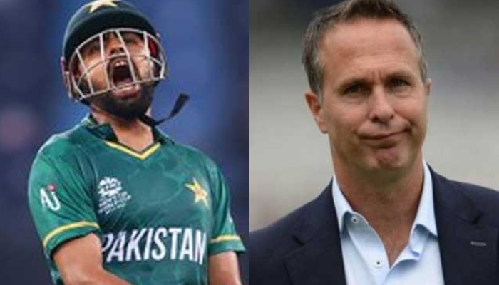 Pakistan captain Babar Azam (left) and former England captain Michael Vaughan. Photo: File