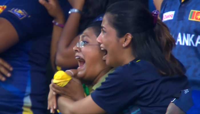 Sri Lankan fans getting emotional during a T20 World Cup match. — Screengrab from T20WorldCup video