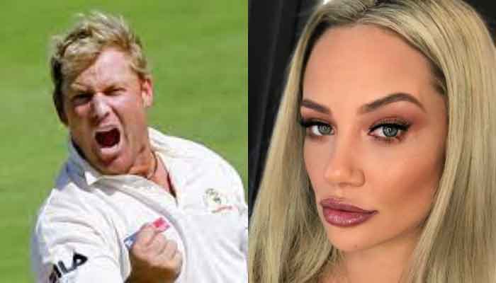 Australian cricket great Shane Warne (left) and Jessika Power