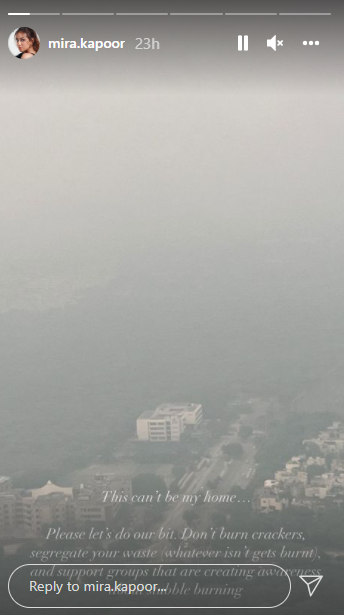 Mira Rajput reacts to Delhi’s polluted air amid Diwali celebrations