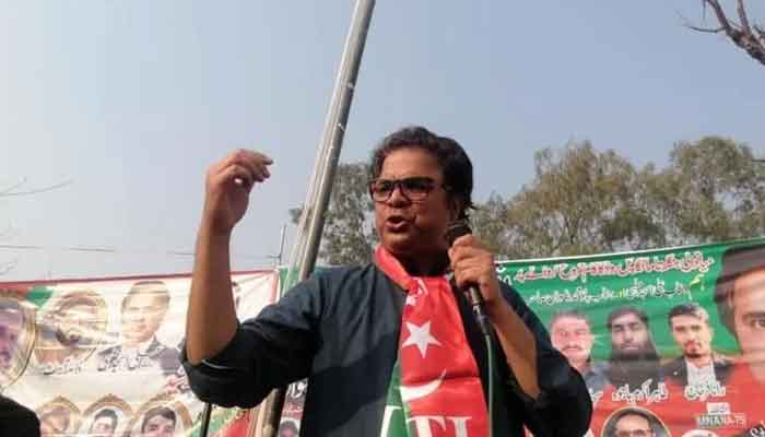 PTIs Asjad Malhi campaigning for the Daska by-election. Photo: File