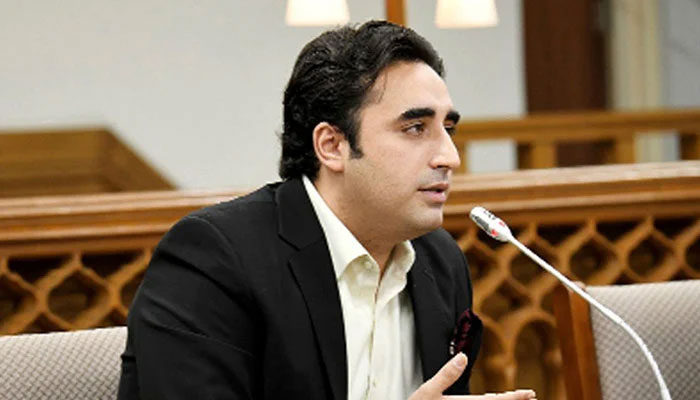 PPP Chairman Bilawal Bhutto-Zardari speaks during a meeting. Photo: File