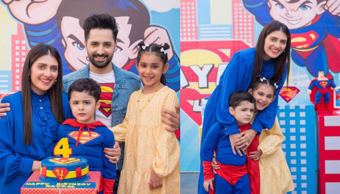 Di dalam pesta ulang tahun bertema super-man putra Ayeza Khan, Rayan