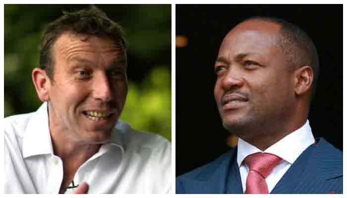 Former English captain Mike Atherton and ex-West Indian cricketer Brian Lara.