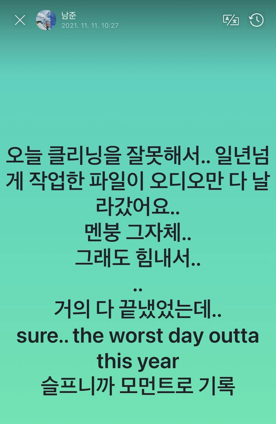 RM BTS membebani 'hari terburuk' tahun 2021: 'Saya sedih'