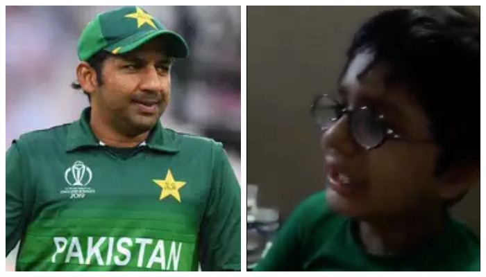 Sarfaraz Ahmed menghibur anak menangis yang menyalahkan Hassan Ali atas kekalahan Pakistan