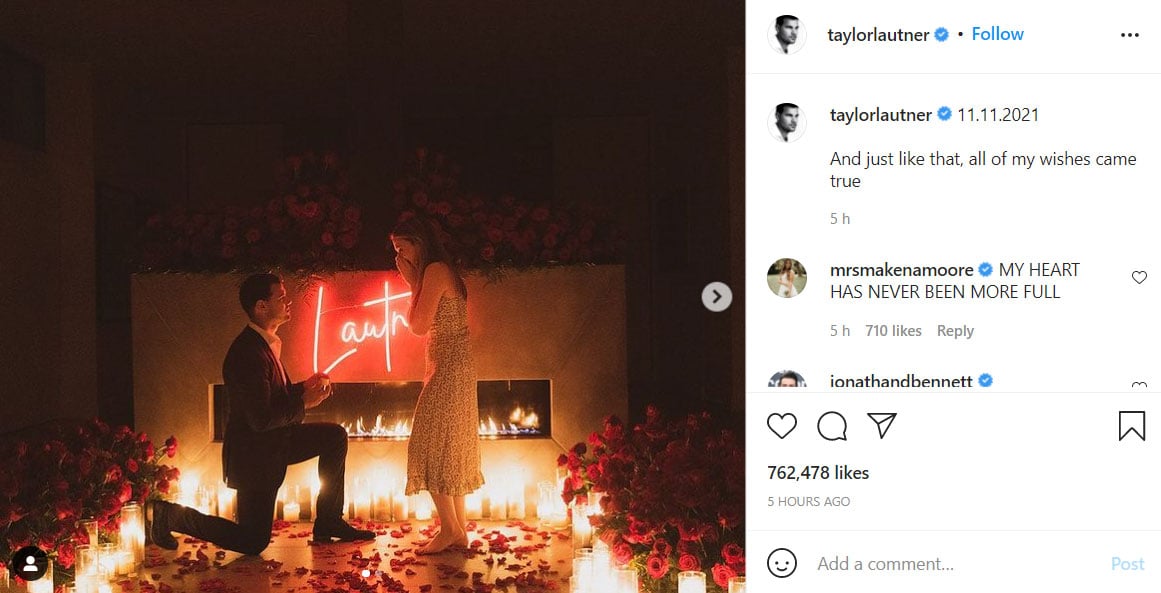 Taylor Lautner dari Twilight mengumumkan pertunangannya dengan Tay Dome