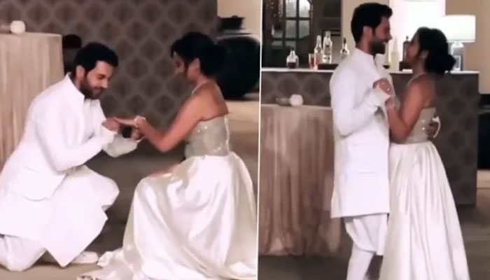 Rajkumar Rao proposes to Patralekhaa on one knee, bride-to-be follows lead