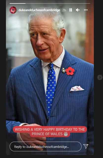 Pangeran William dan Kate Middleton mengucapkan selamat ulang tahun kepada Pangeran Charles