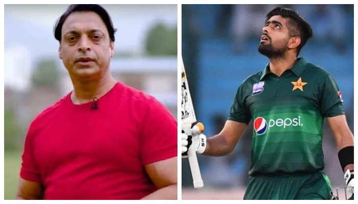 Former Pakistan fast bowler Shoaib Akhtar (left) and Pakistan captain Babar Azam. Photo: file