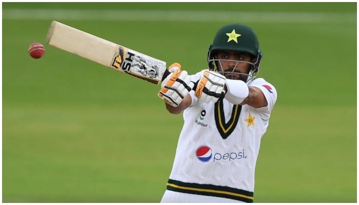 Cricket - Third Test - England v Pakistan - Ageas Bowl, Southampton, Britain - August 24, 2020 Pakistans Babar Azam in action, as play resumes behind closed doors following the outbreak of the coronavirus disease (COVID-19) Mike Hewitt/Pool via REUTERS.