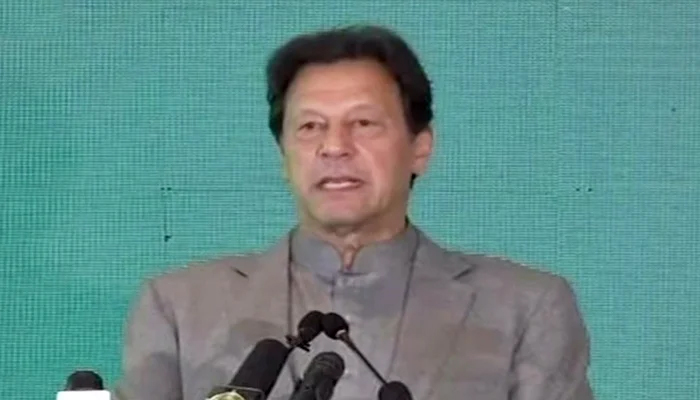 Prime Minister Imran Khan addressing the launch ceremony of the Lilla Jhelum Dual Carriageway on November 16, 2021. — YouTube/Hum News