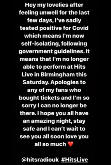 Jesy Nelson misses her solo performance after testing positive for Covid-19