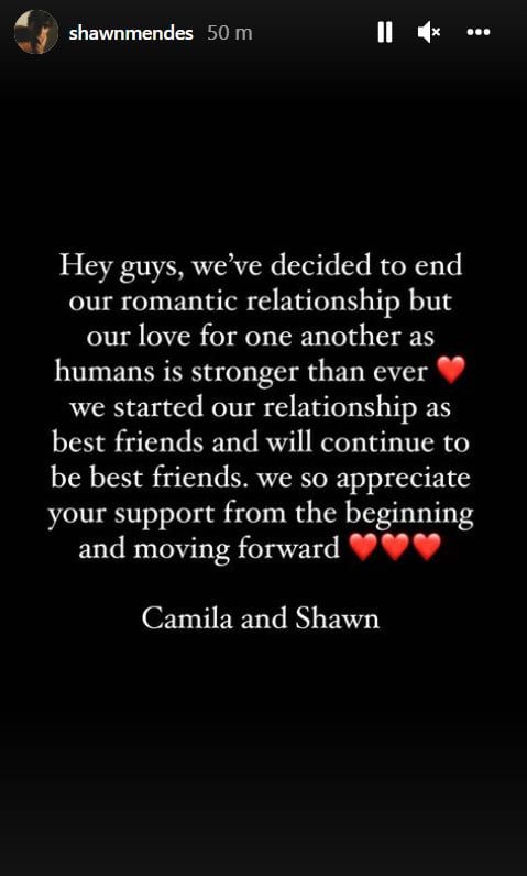 Shawn Mendes Umumkan Perpisahan dari Camila Cabello: 'Sudah berakhir guys'