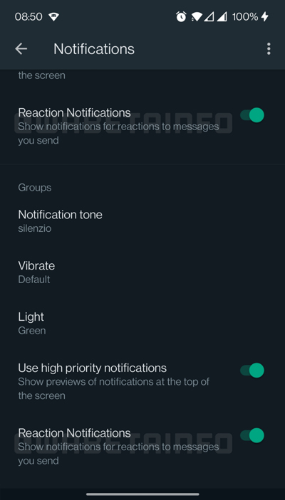 WhatsApp rolling out message reaction notification